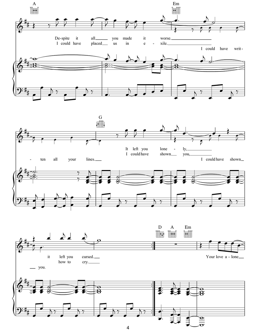 Your Love Alone Is Not Enough Piano, Vocal, Guitar scores gallery preview page 4