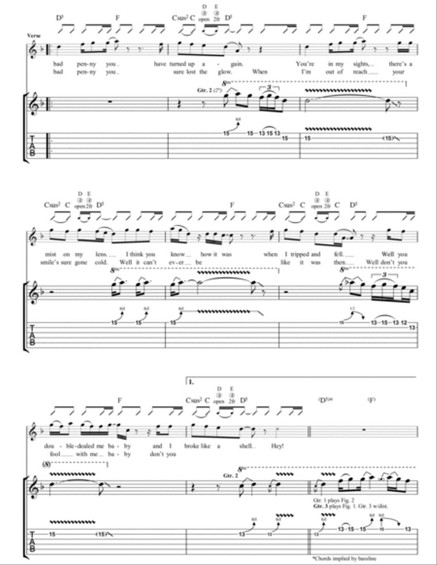 Bad Penny Electric Guitar scores gallery preview page 2