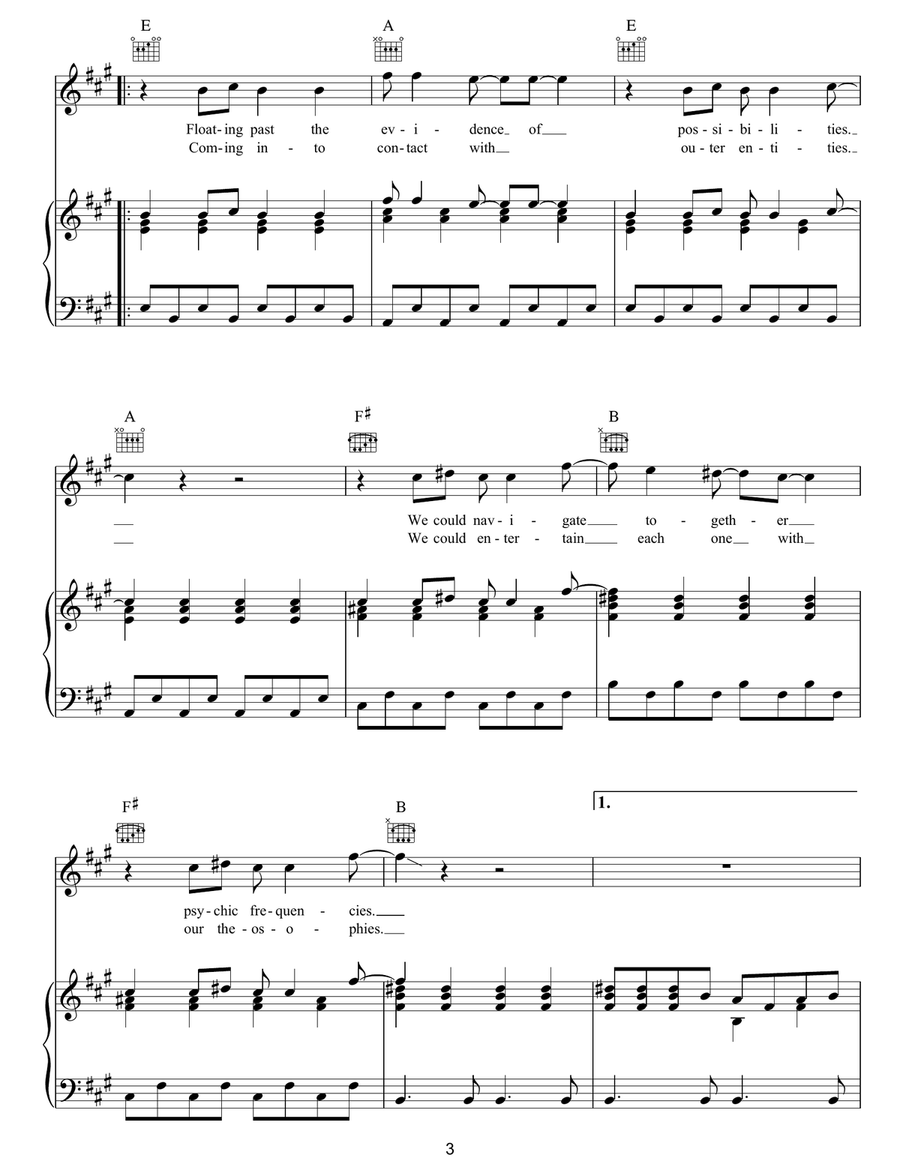 (I'm Always Touched By Your) Presence Dear Piano, Vocal, Guitar scores gallery preview page 3