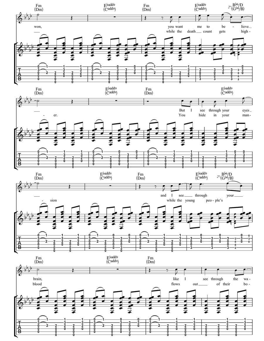 Masters Of War Masters Of War Acoustic Guitar scores gallery preview page 4