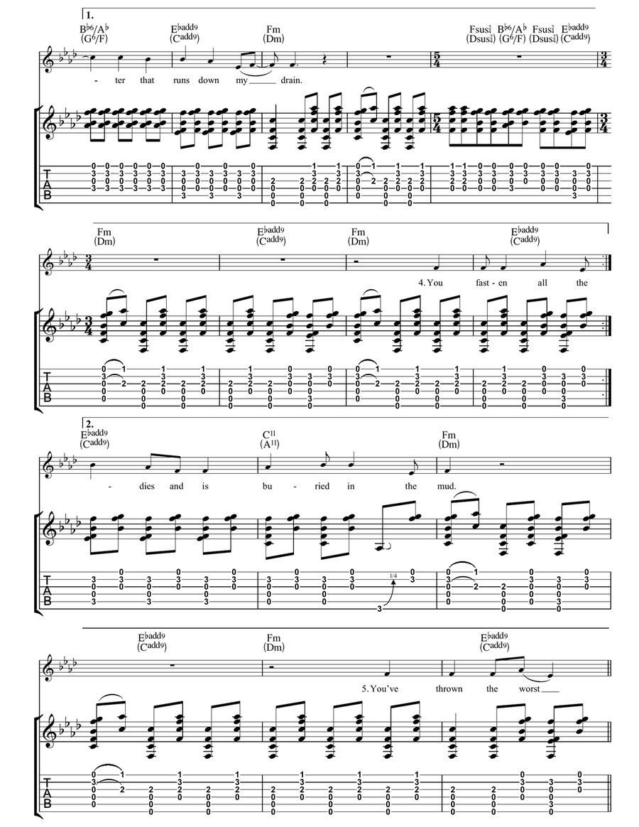 Masters Of War Masters Of War Acoustic Guitar scores gallery preview page 5