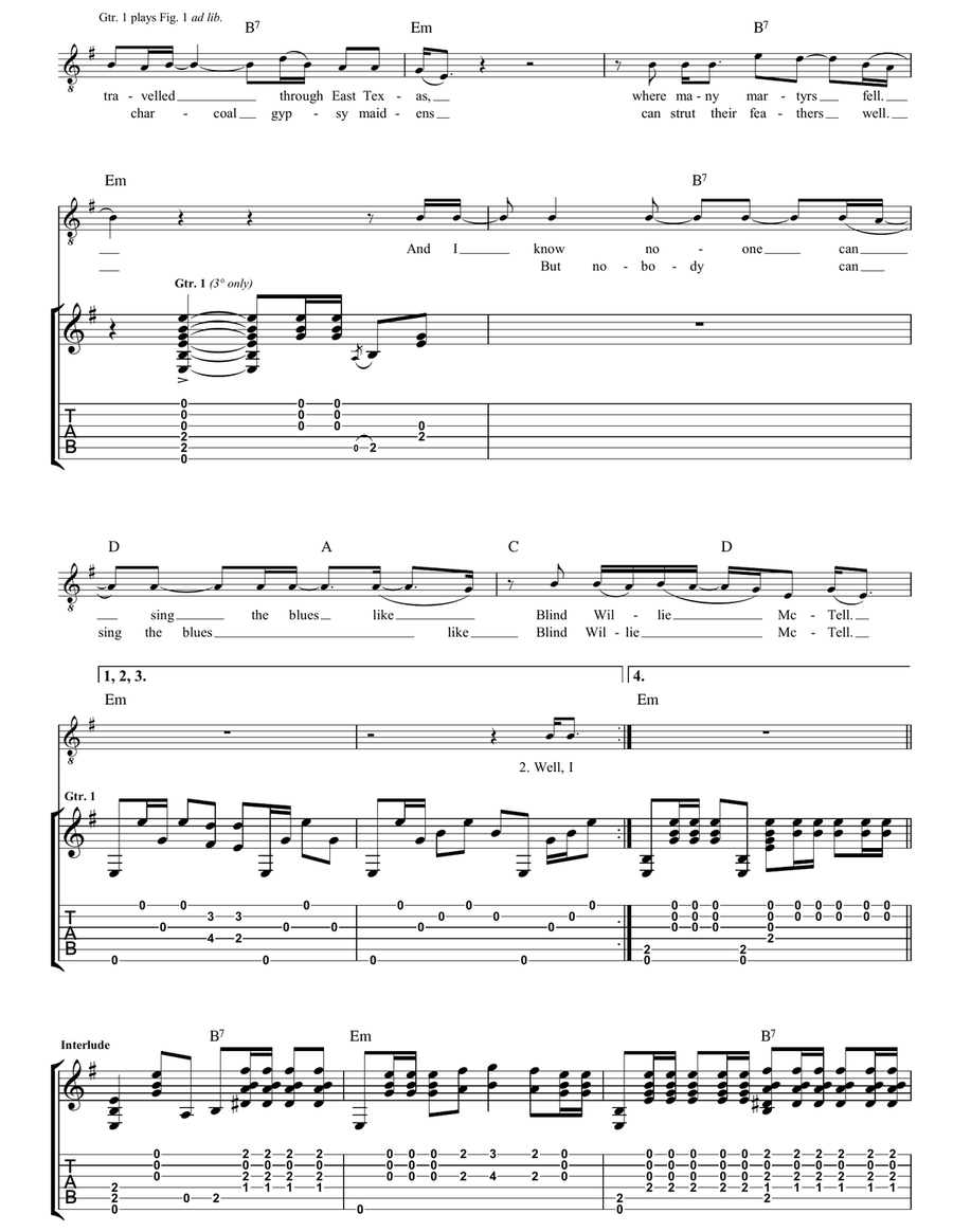 Blind Willie McTell Blind Willie McTell Acoustic Guitar scores gallery preview page 3