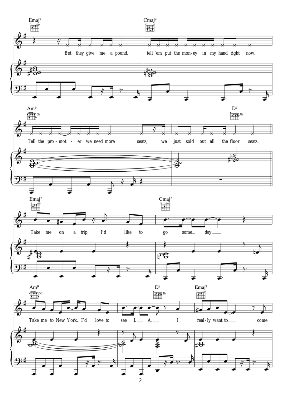 American Boy (featuring Kanye West) Piano, Vocal, Guitar scores gallery preview page 2