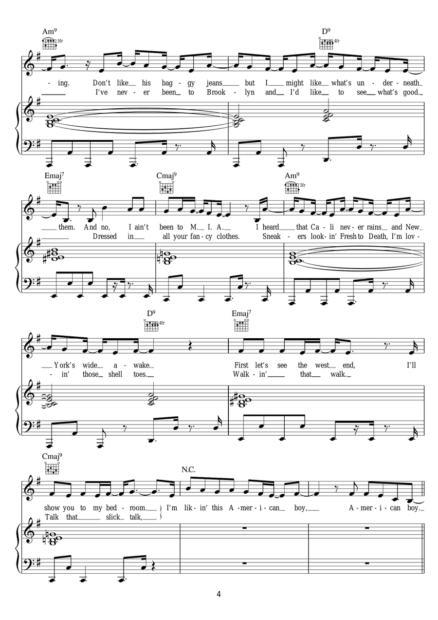 American Boy (featuring Kanye West) Piano, Vocal, Guitar scores gallery preview page 4