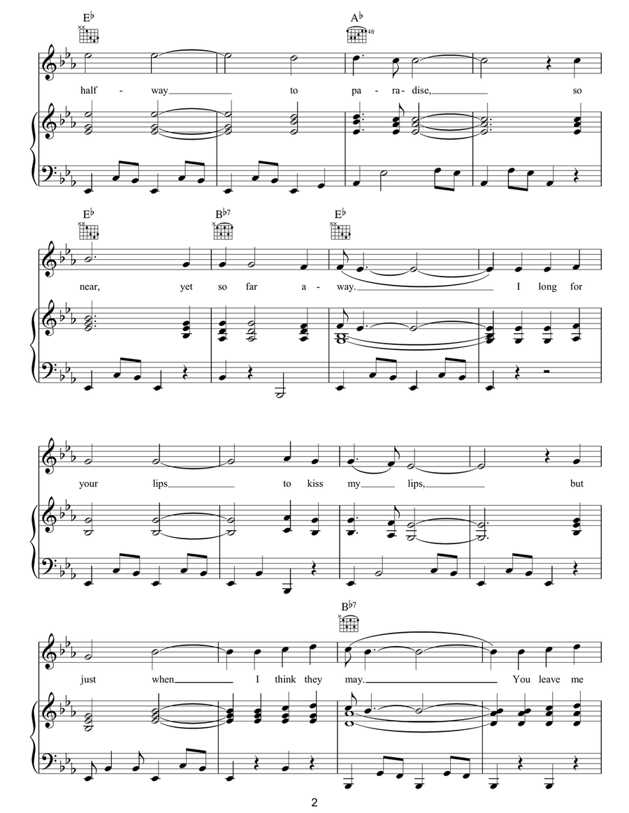 Halfway To Paradise Halfway To Paradise Piano, Vocal, Guitar scores gallery preview page 2