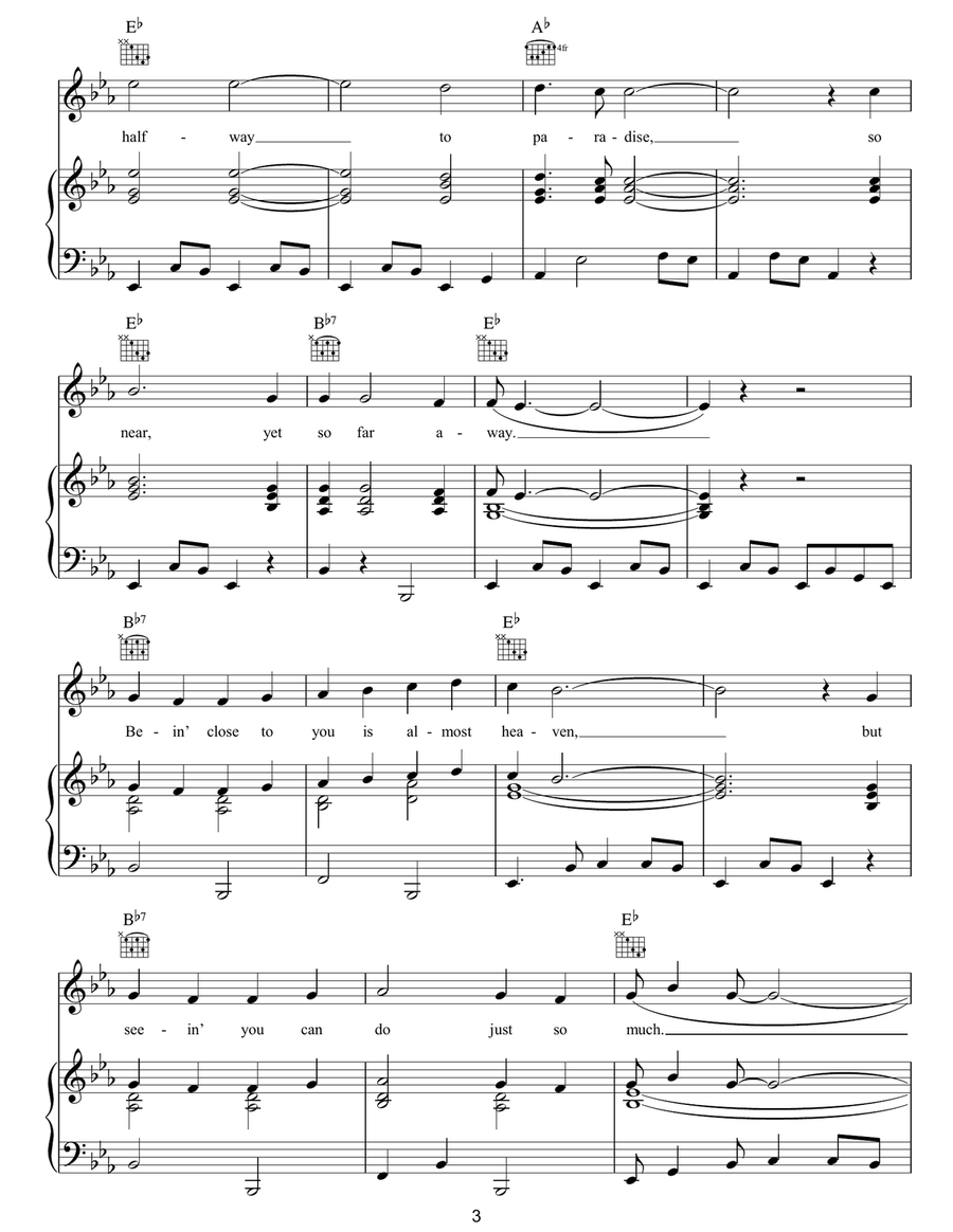 Halfway To Paradise Halfway To Paradise Piano, Vocal, Guitar scores gallery preview page 3
