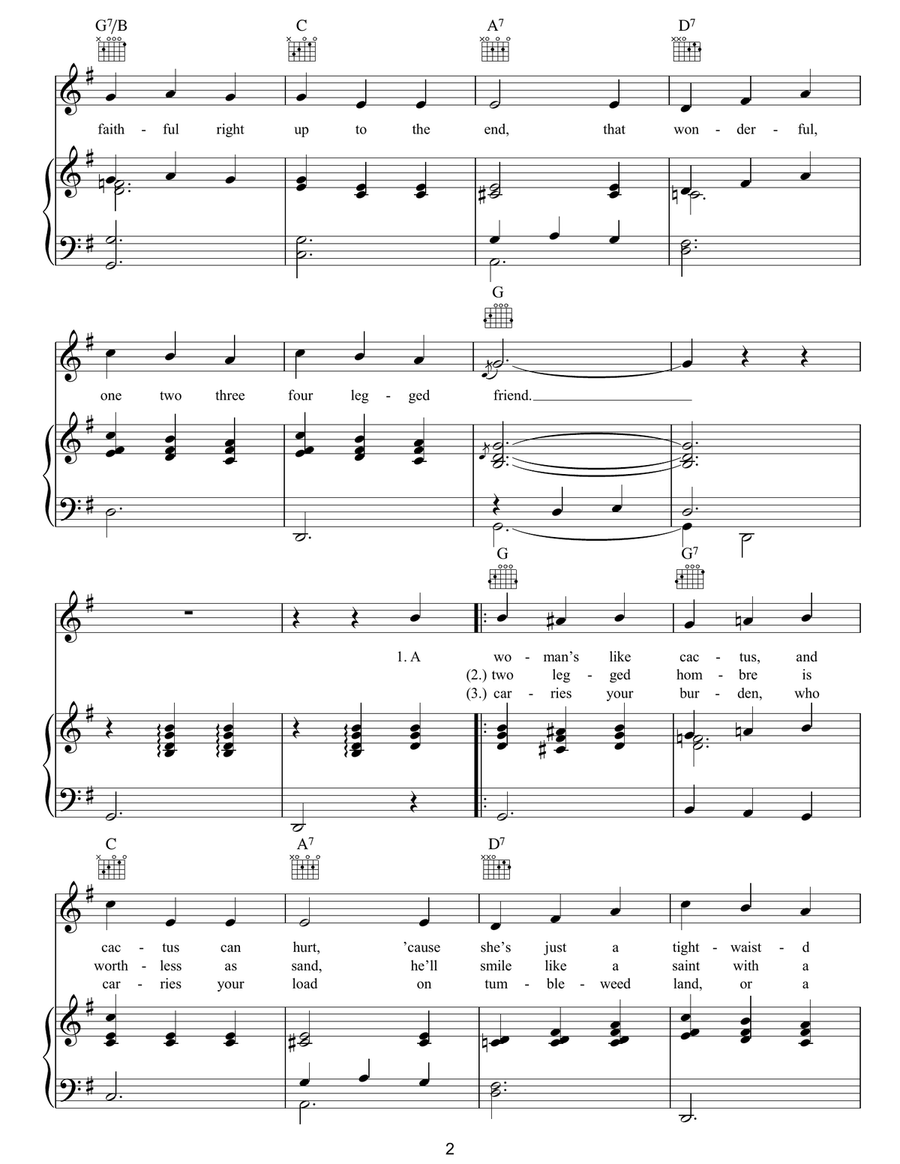 A Four Legged Friend A Four Legged Friend Piano, Vocal, Guitar scores gallery preview page 2