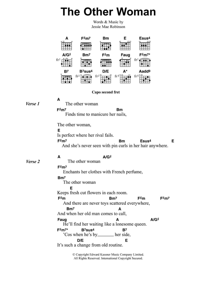 The Other Woman Easy Guitar scores gallery preview page 1