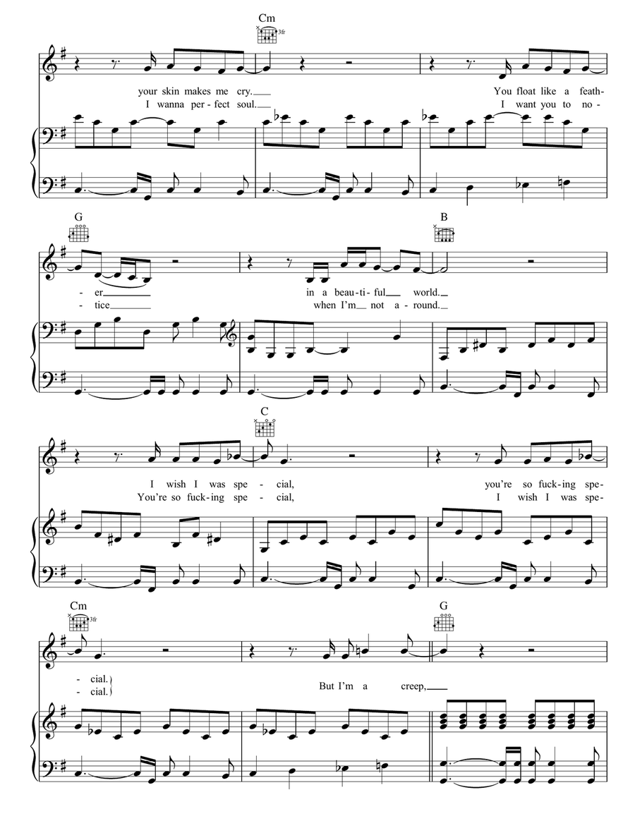 Creep Creep Guitar scores gallery preview page 2