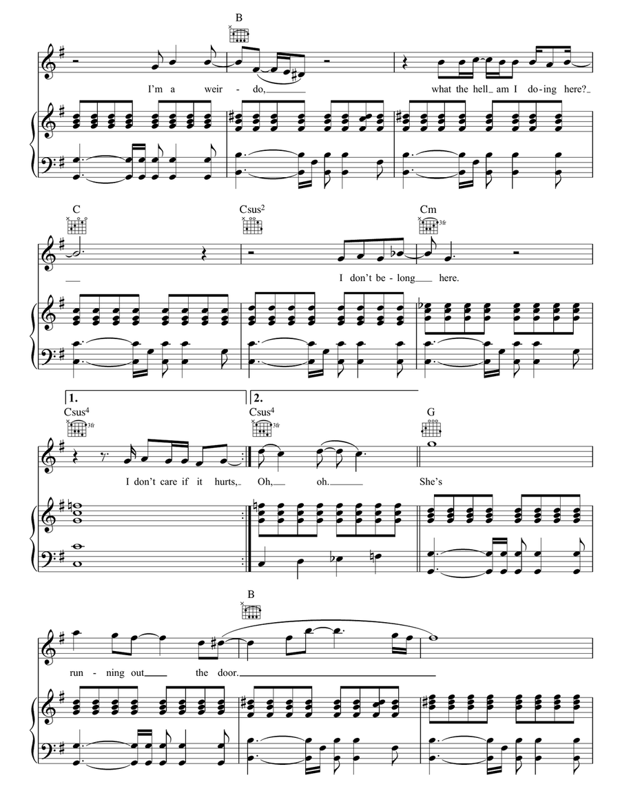 Creep Creep Guitar scores gallery preview page 3