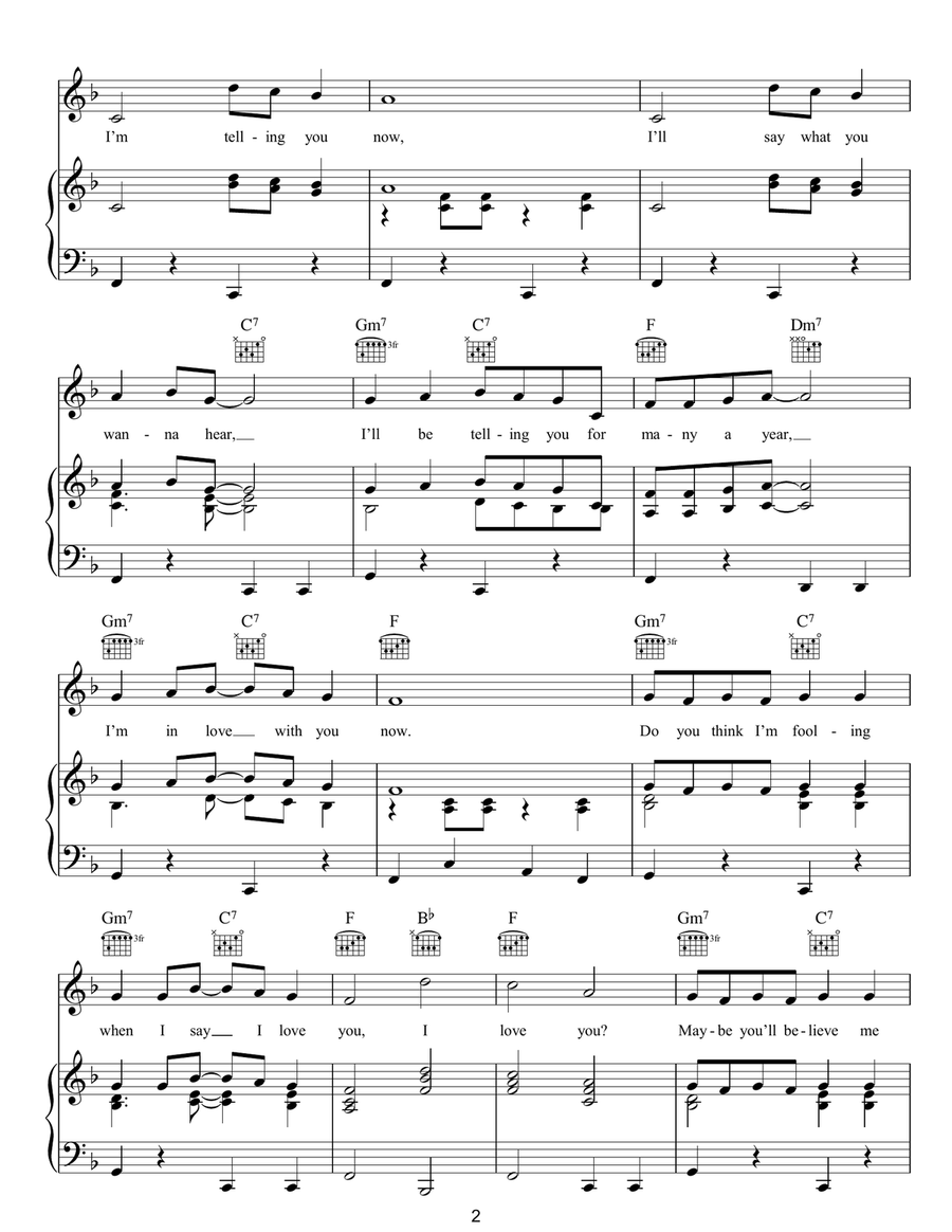 I'm Telling You Now (Garrity/Murray) Piano, Vocal, Guitar scores gallery preview page 2