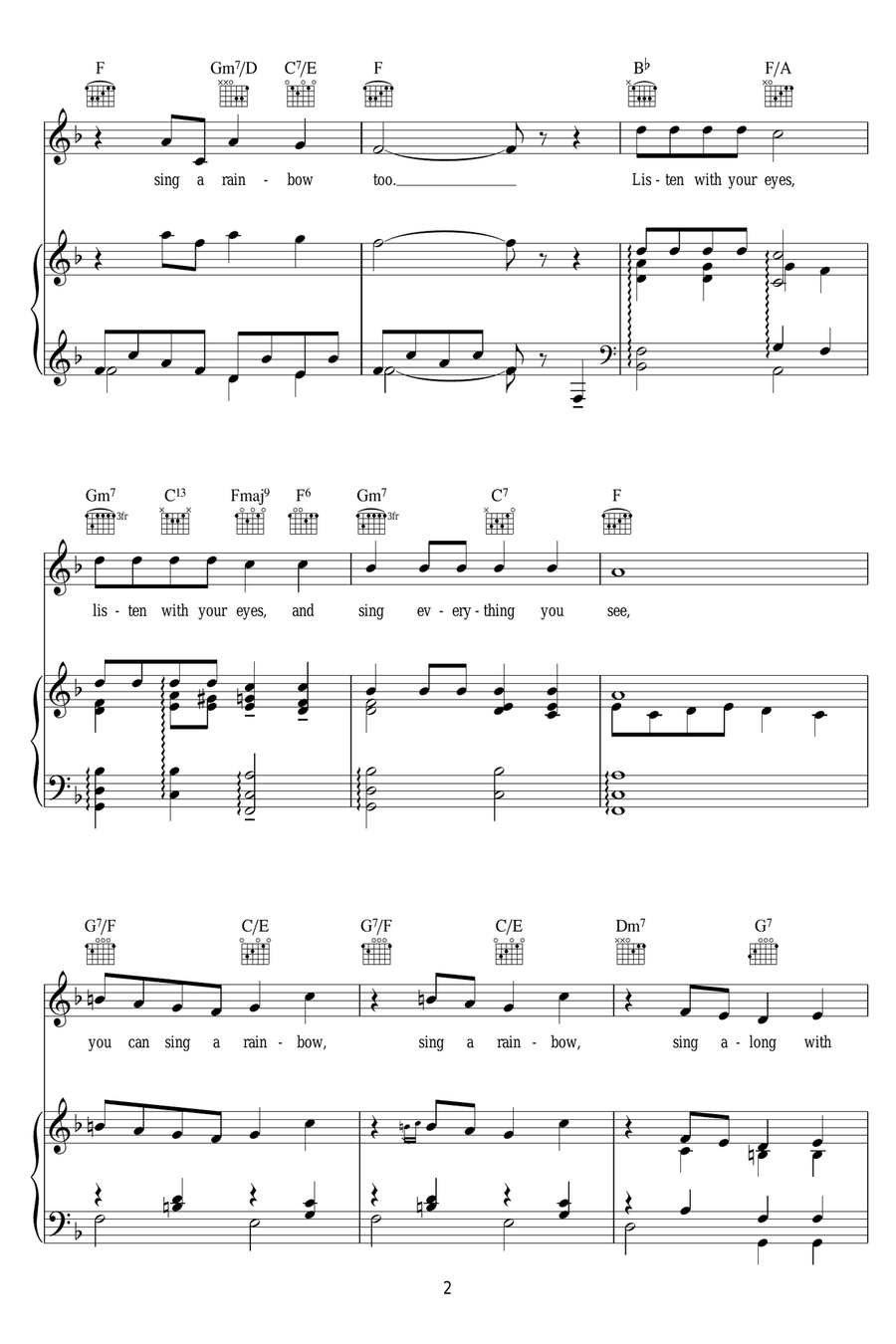 Sing A Rainbow Sing A Rainbow Guitar scores gallery preview page 2