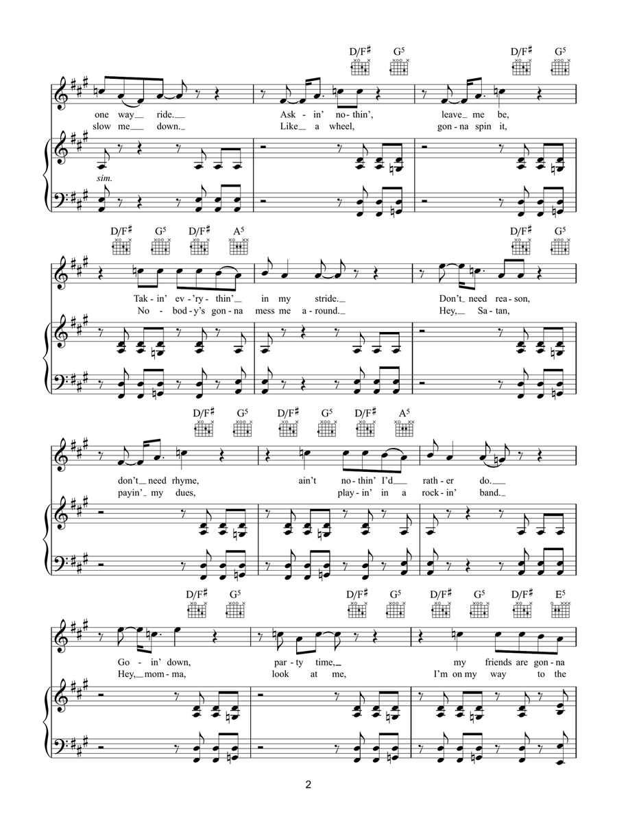Highway To Hell Highway To Hell Acoustic Guitar scores gallery preview page 2