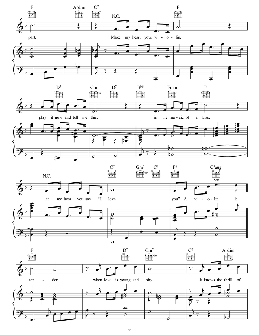 Love Is Like A Violin (Mon Coeur Est Un Violon) Guitar scores gallery preview page 2
