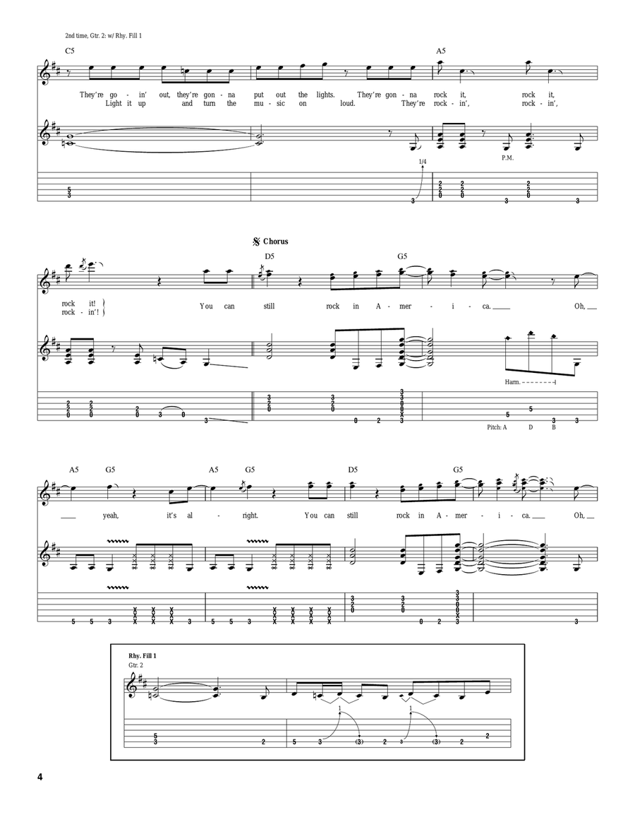 (You Can Still) Rock In America Acoustic Guitar scores gallery preview page 4