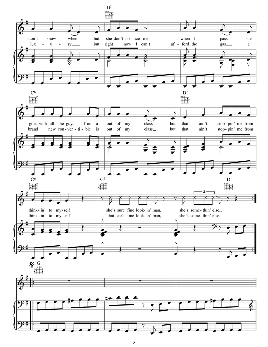 Somethin' Else Somethin' Else Piano, Vocal, Guitar scores gallery preview page 2