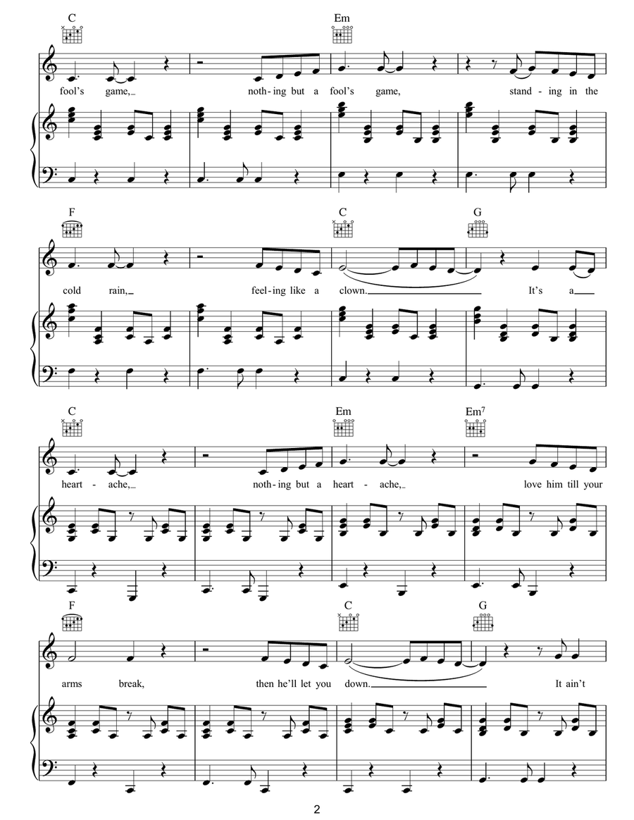It's A Heartache It's A Heartache Acoustic Guitar scores gallery preview page 2