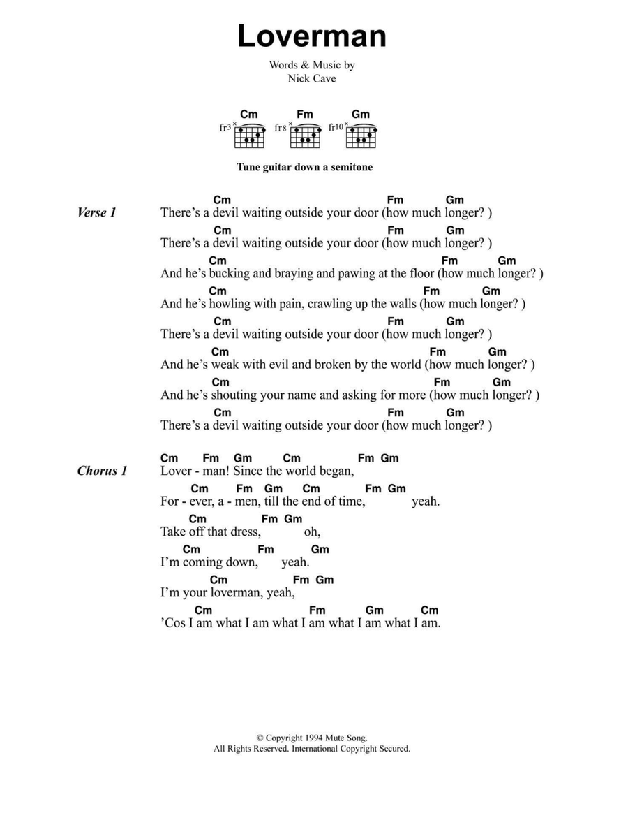Loverman Electric Guitar scores gallery preview page 1