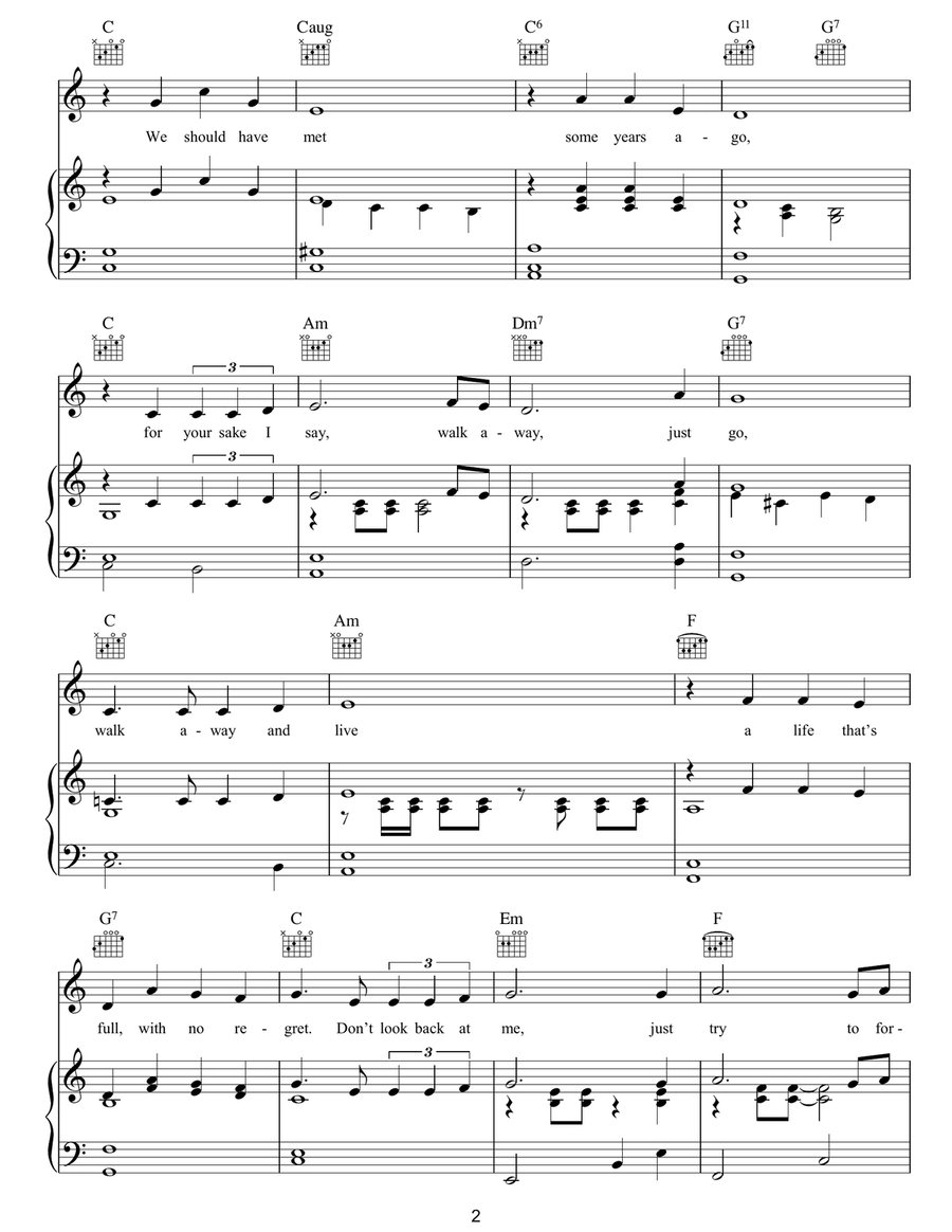Walk Away Walk Away Piano, Vocal, Guitar scores gallery preview page 2