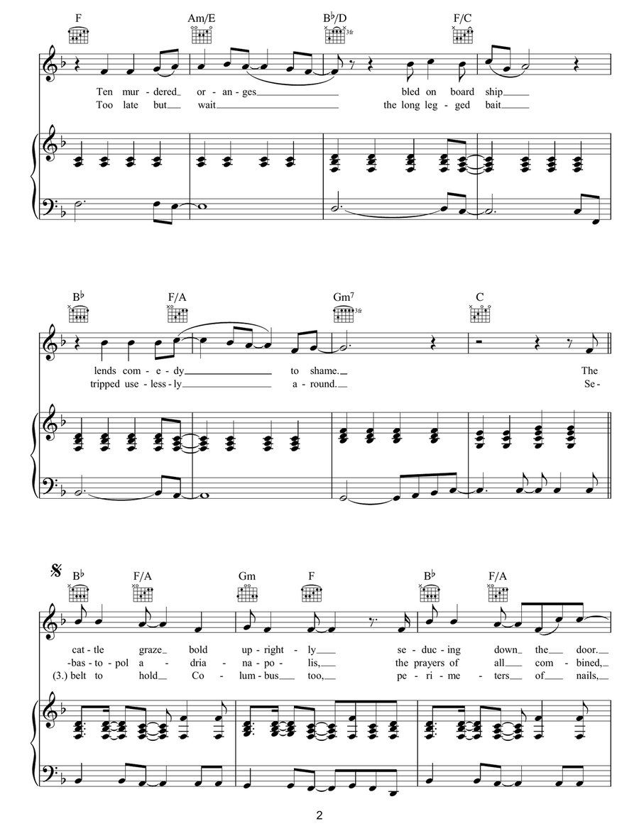 Child's Christmas In Wales Piano, Vocal, Guitar scores gallery preview page 2
