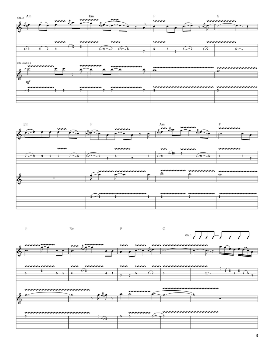 Ten Words Ten Words Acoustic Guitar scores gallery preview page 3