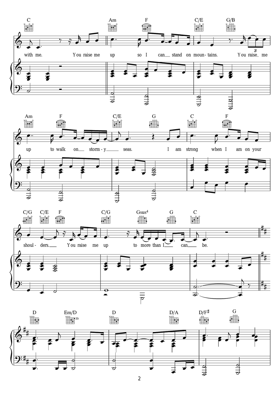 You Raise Me Up You Raise Me Up Acoustic Guitar scores gallery preview page 2
