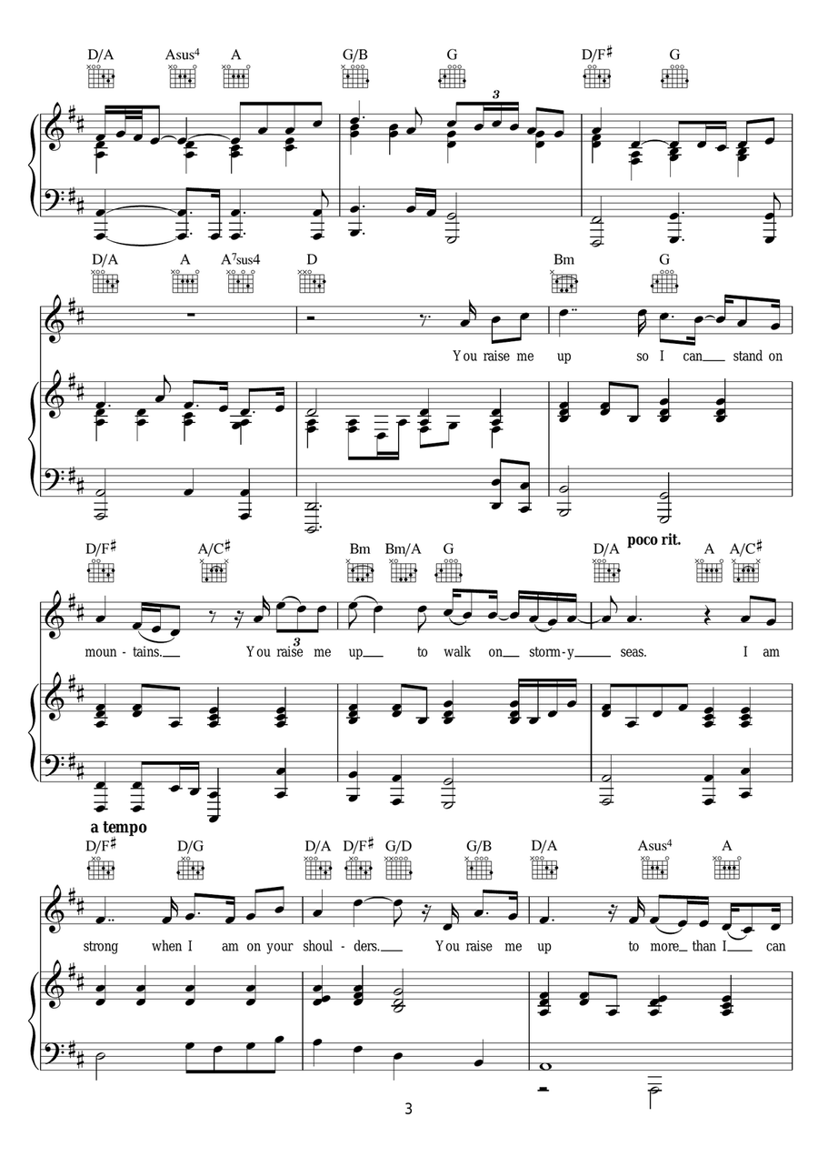 You Raise Me Up You Raise Me Up Acoustic Guitar scores gallery preview page 3