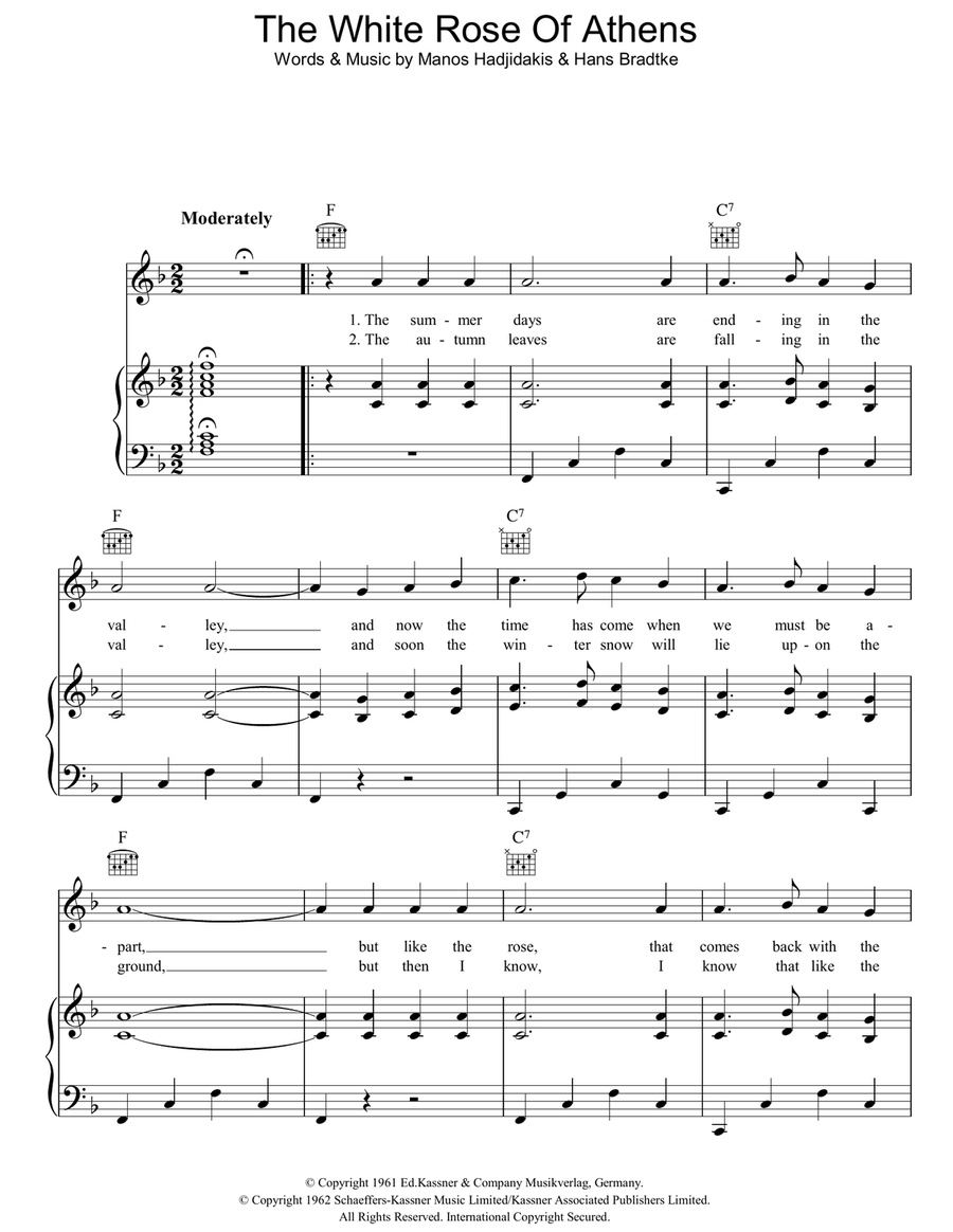 White Rose Of Athens Guitar scores gallery preview page 1