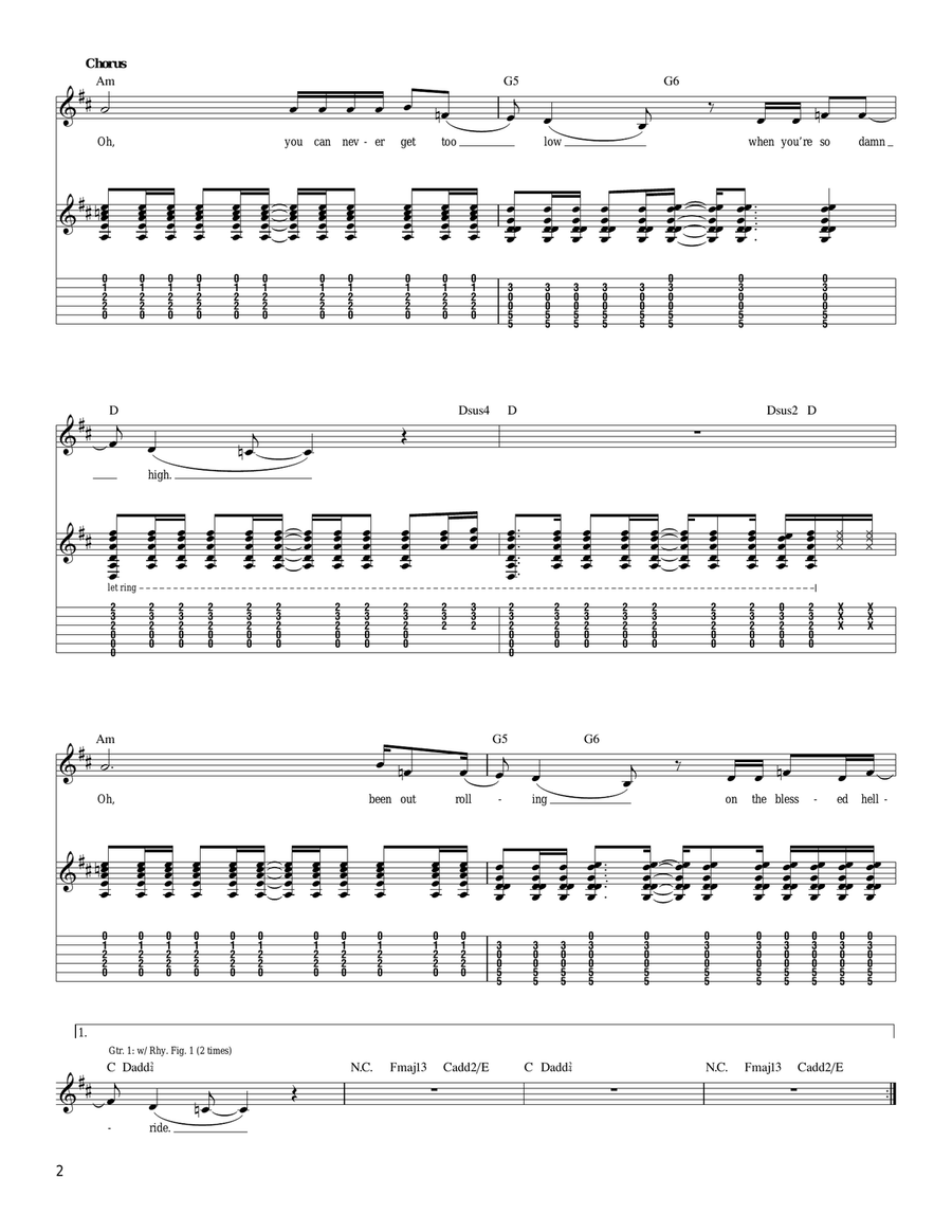 The Blessed Hellride The Blessed Hellride Acoustic Guitar scores gallery preview page 2