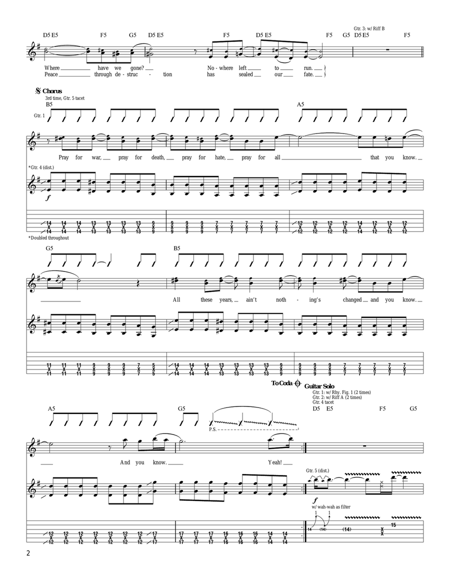 Death March Death March Acoustic Guitar scores gallery preview page 2