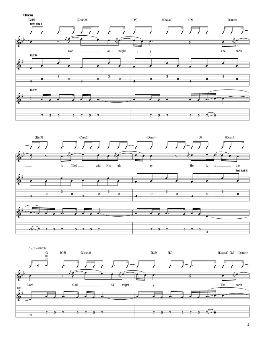 Holy Is The Lord Holy Is The Lord Guitar Tablature scores gallery preview page 3
