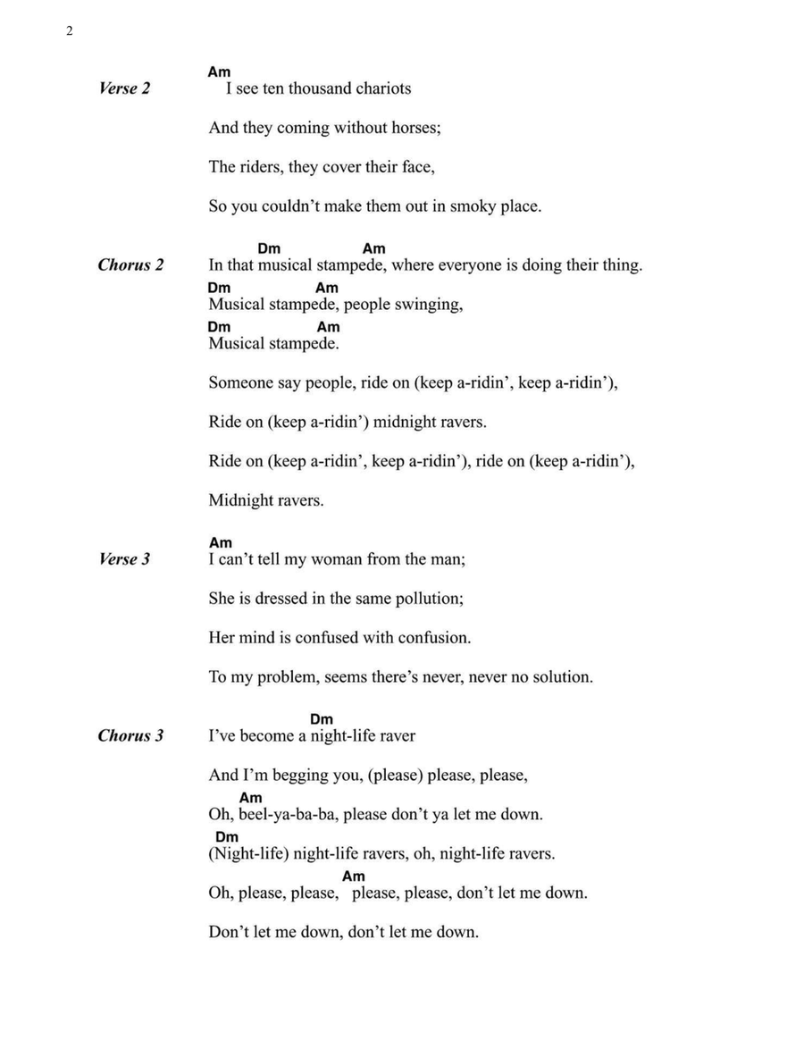 Midnight Ravers Easy Guitar scores gallery preview page 2