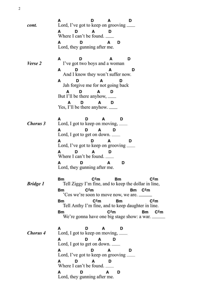 Keep On Moving Easy Guitar scores gallery preview page 2