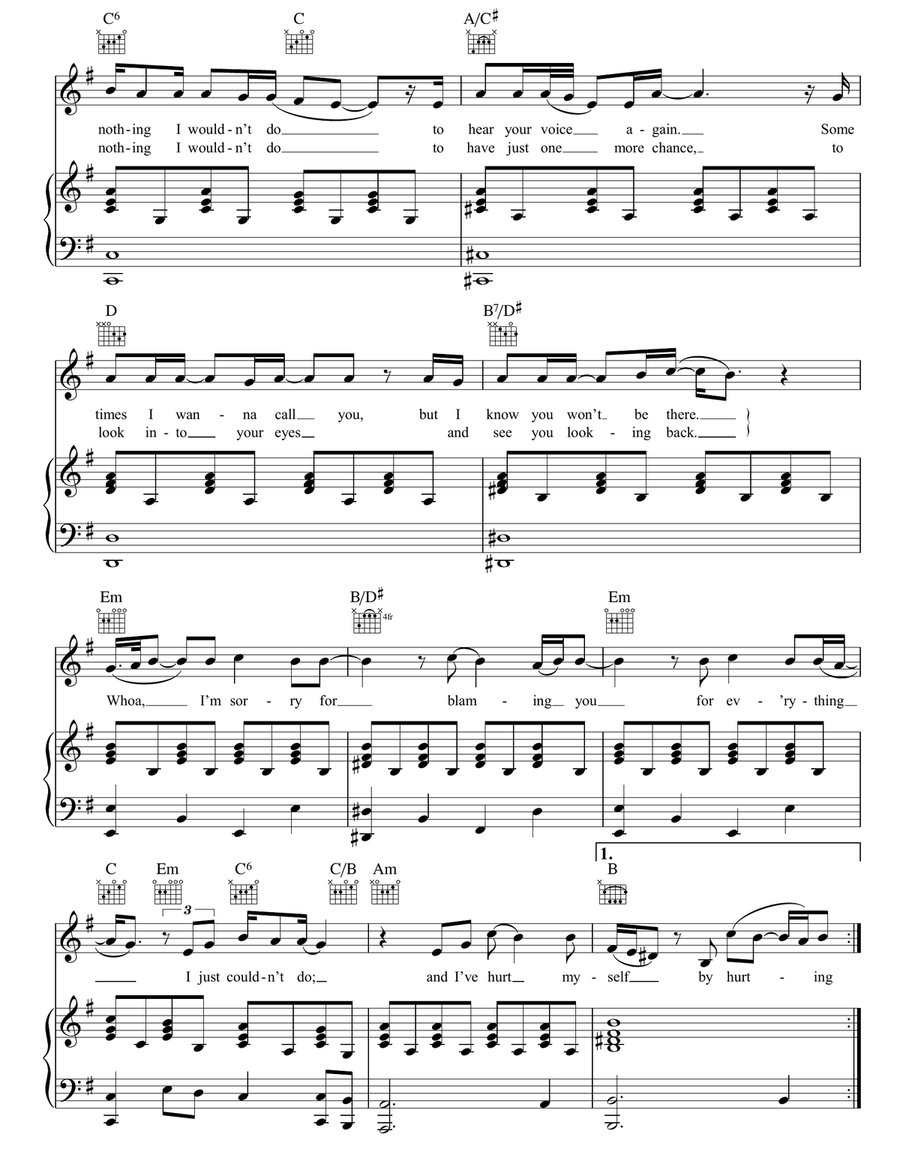 Hurt Hurt Piano, Vocal, Guitar scores gallery preview page 3