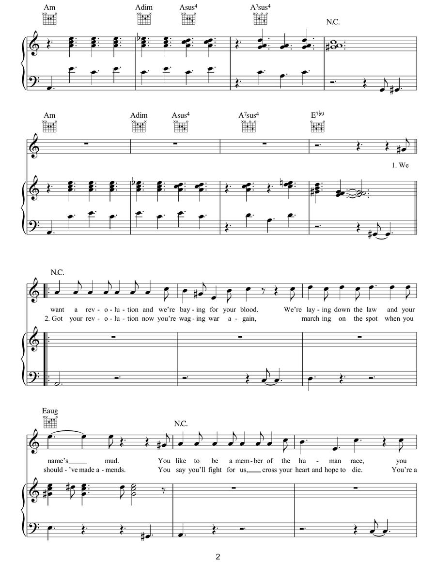 Cops And Robbers Piano, Vocal, Guitar scores gallery preview page 2
