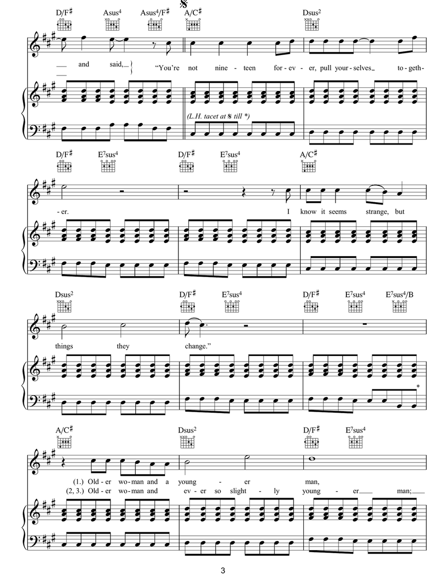 Not Nineteen Forever Not Nineteen Forever Piano, Vocal, Guitar scores gallery preview page 3