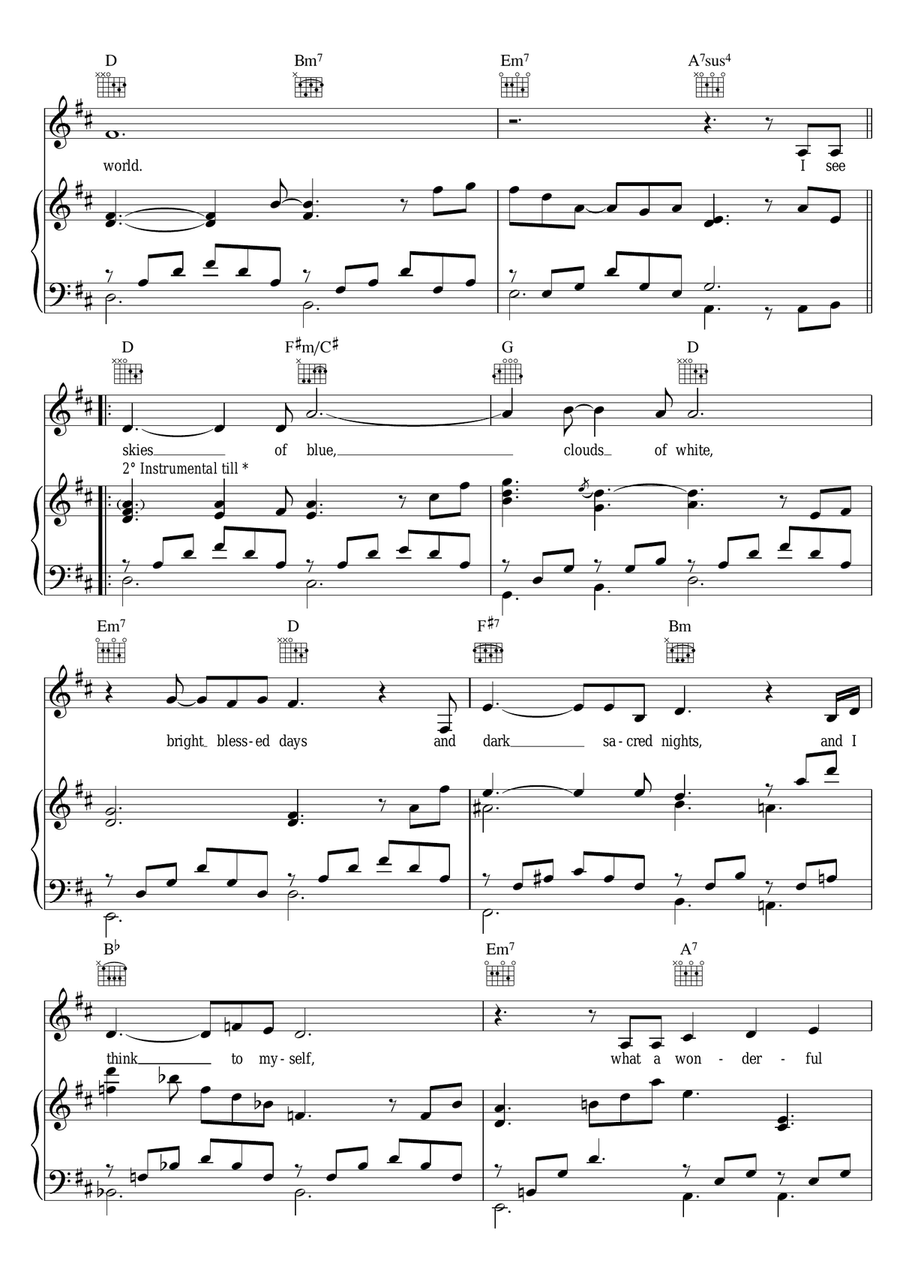 What A Wonderful World What A Wonderful World Piano, Vocal, Guitar scores gallery preview page 2