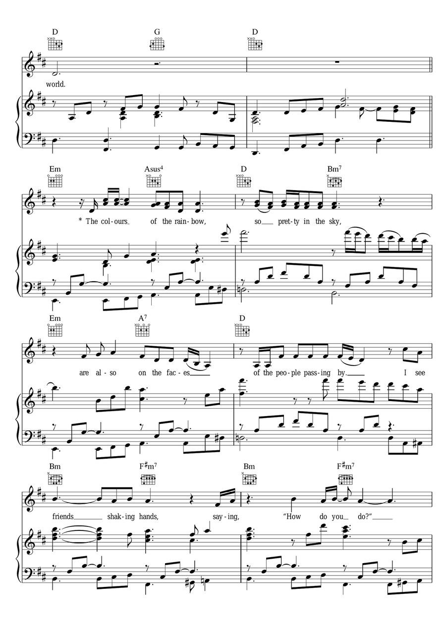 What A Wonderful World What A Wonderful World Piano, Vocal, Guitar scores gallery preview page 3