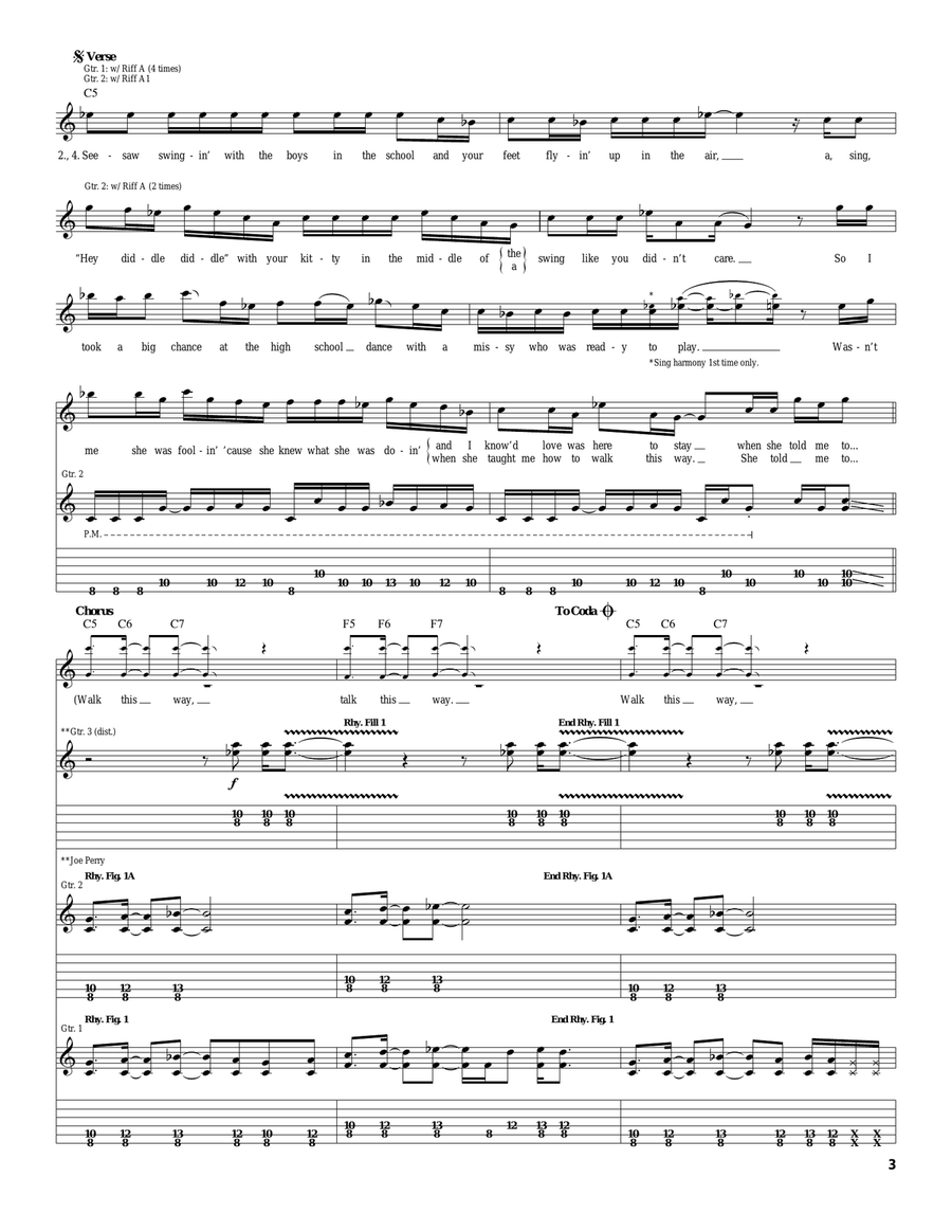 Walk This Way Walk This Way Acoustic Guitar scores gallery preview page 3