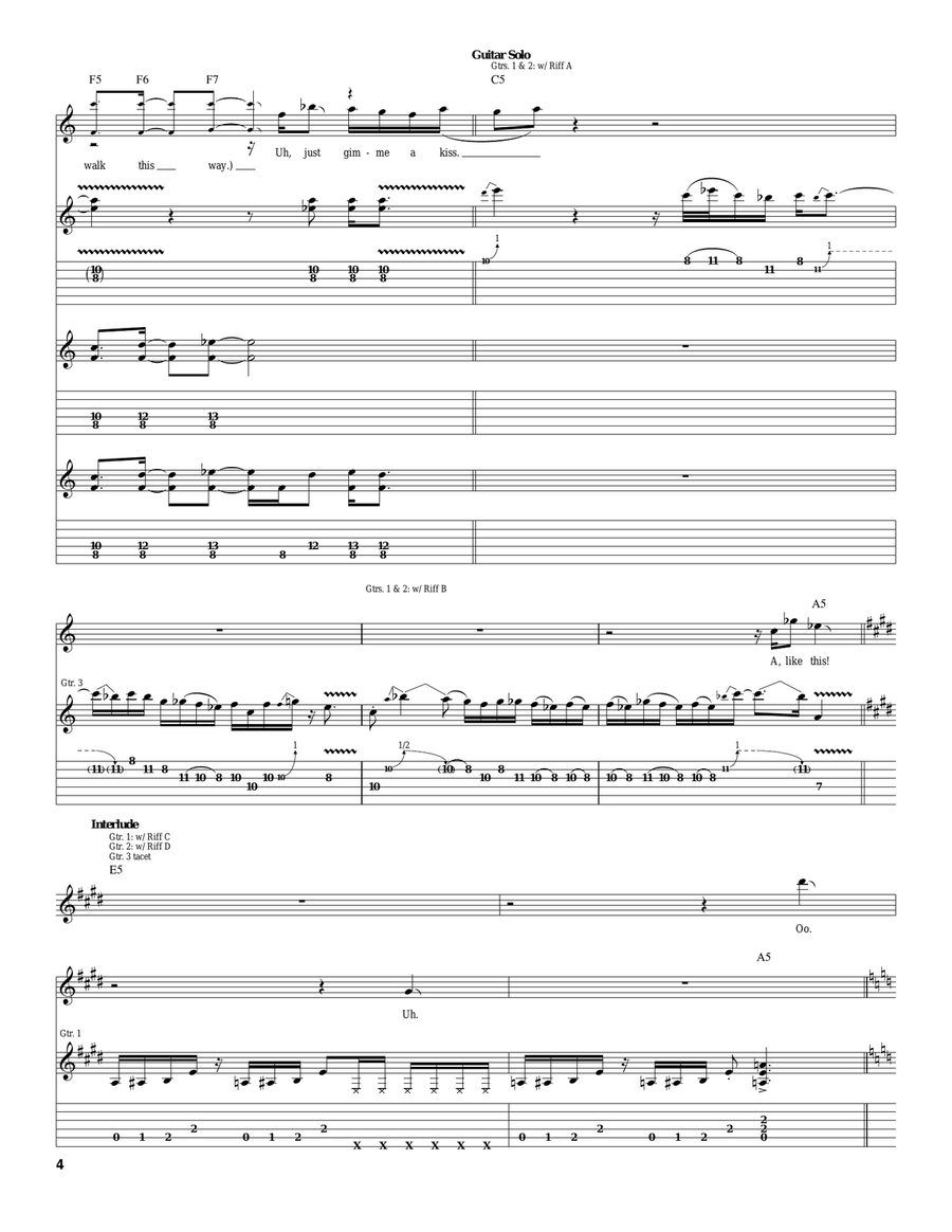 Walk This Way Walk This Way Acoustic Guitar scores gallery preview page 4