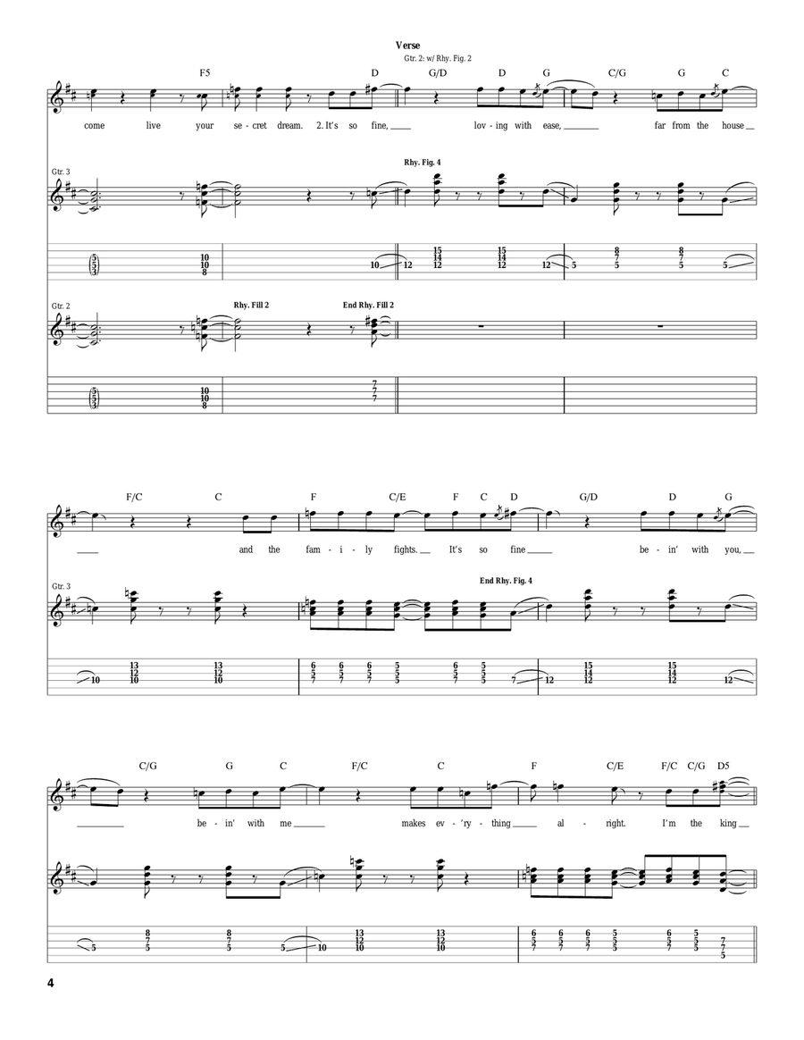King Of The Night Time World Acoustic Guitar scores gallery preview page 4