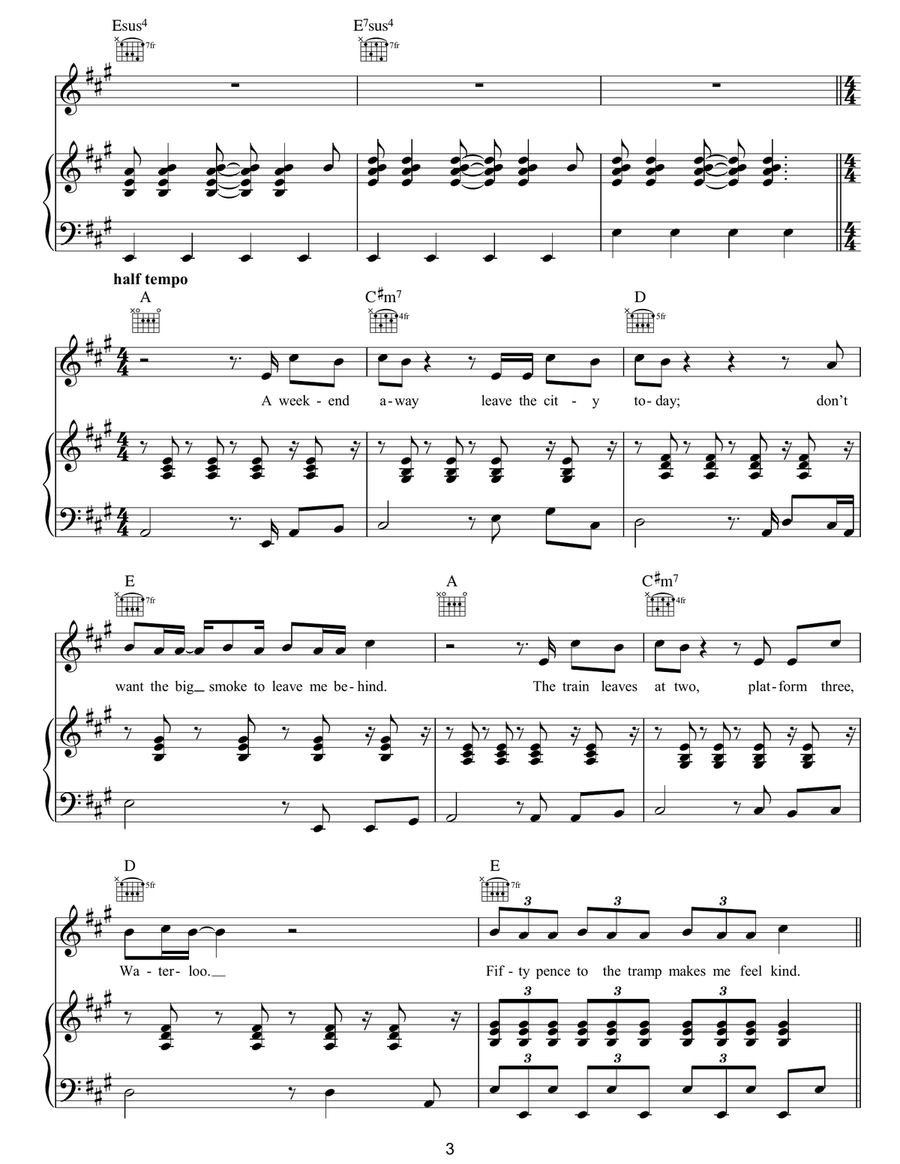 Torn On The Platform Piano, Vocal, Guitar scores gallery preview page 3