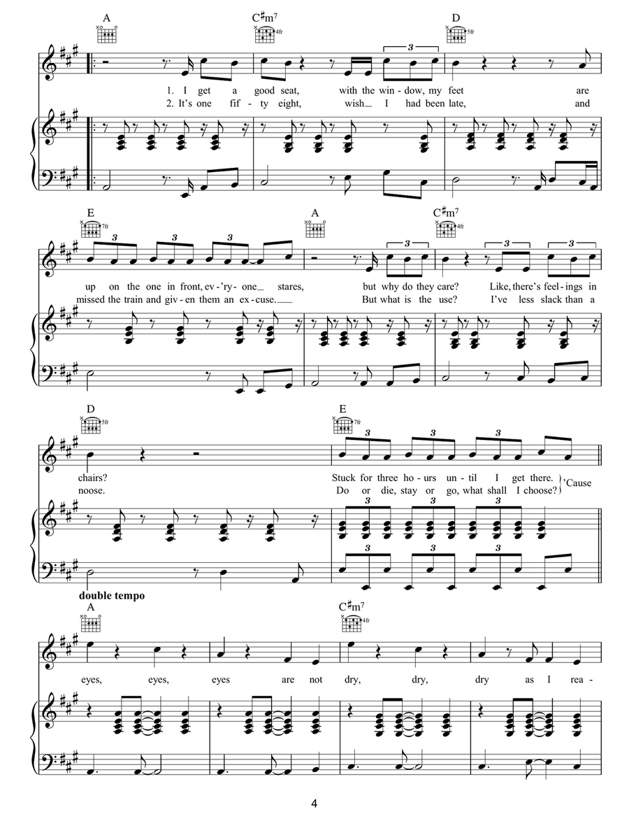 Torn On The Platform Piano, Vocal, Guitar scores gallery preview page 4