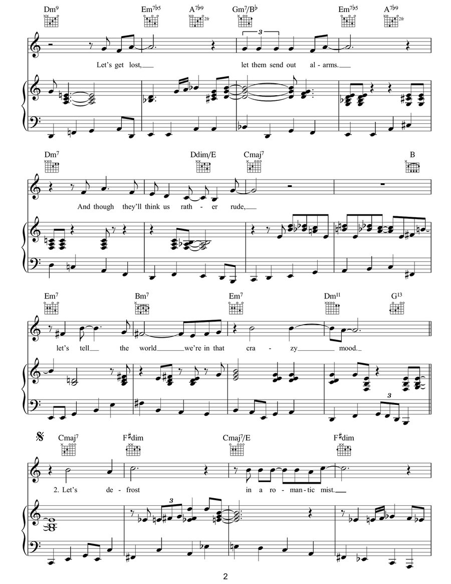 Let's Get Lost Let's Get Lost Piano, Vocal, Guitar scores gallery preview page 2