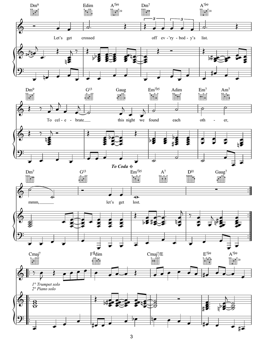 Let's Get Lost Let's Get Lost Piano, Vocal, Guitar scores gallery preview page 3