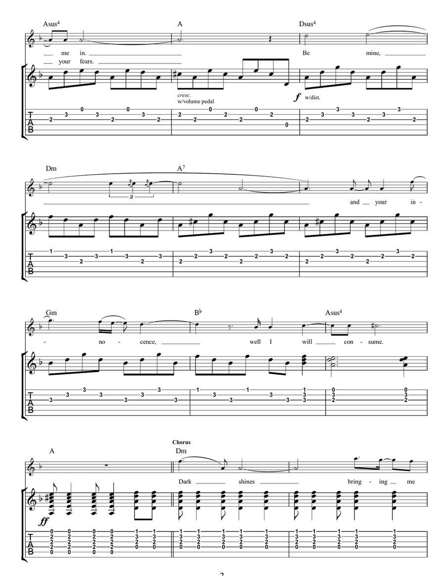 Dark Shines Guitar Tablature scores gallery preview page 3