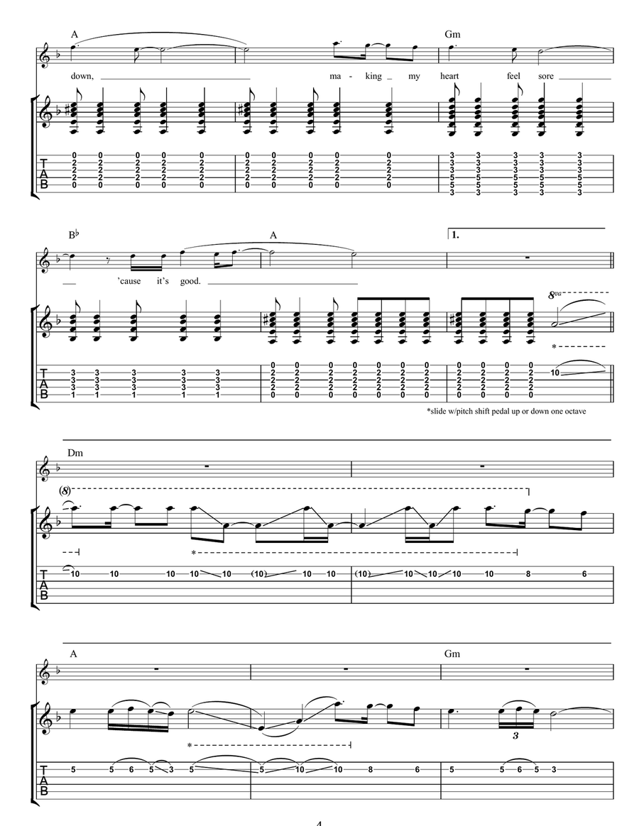 Dark Shines Guitar Tablature scores gallery preview page 4