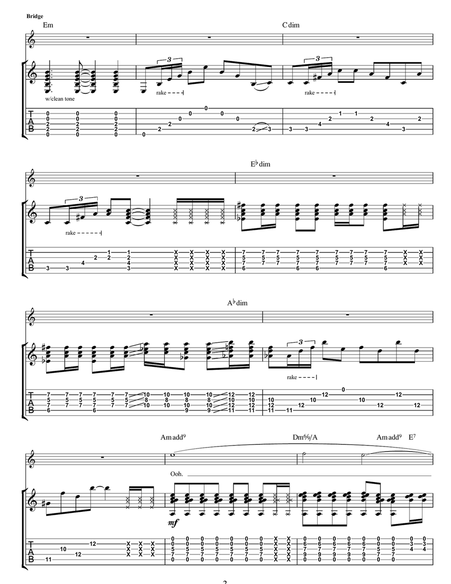 Shrinking Universe Guitar Tablature scores gallery preview page 3