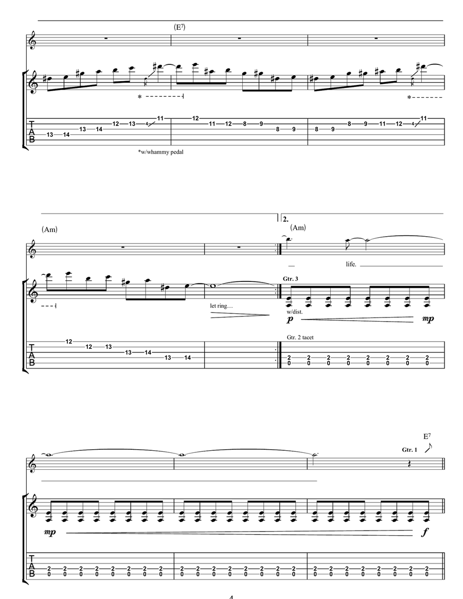 Recess Guitar Tablature scores gallery preview page 4