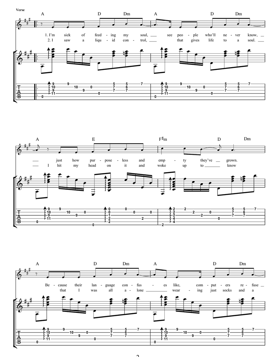 Map Of Your Head Guitar Tablature scores gallery preview page 2